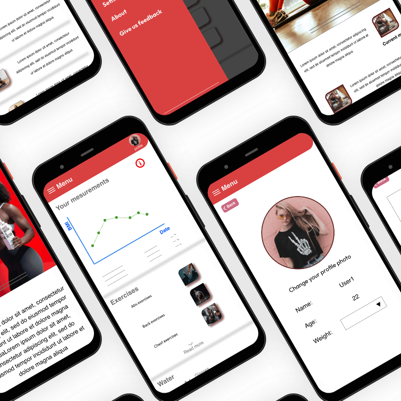 AMC-fit Fitness tracking App Mockup